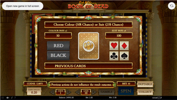 Gamble-Feature: Farb- oder Symbolwahl mit verdeckter Karte